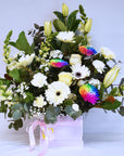 White & Rainbow Flowers Box (Premium)