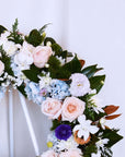 Blueberry and Apricot Pie Funeral Flower Wreath