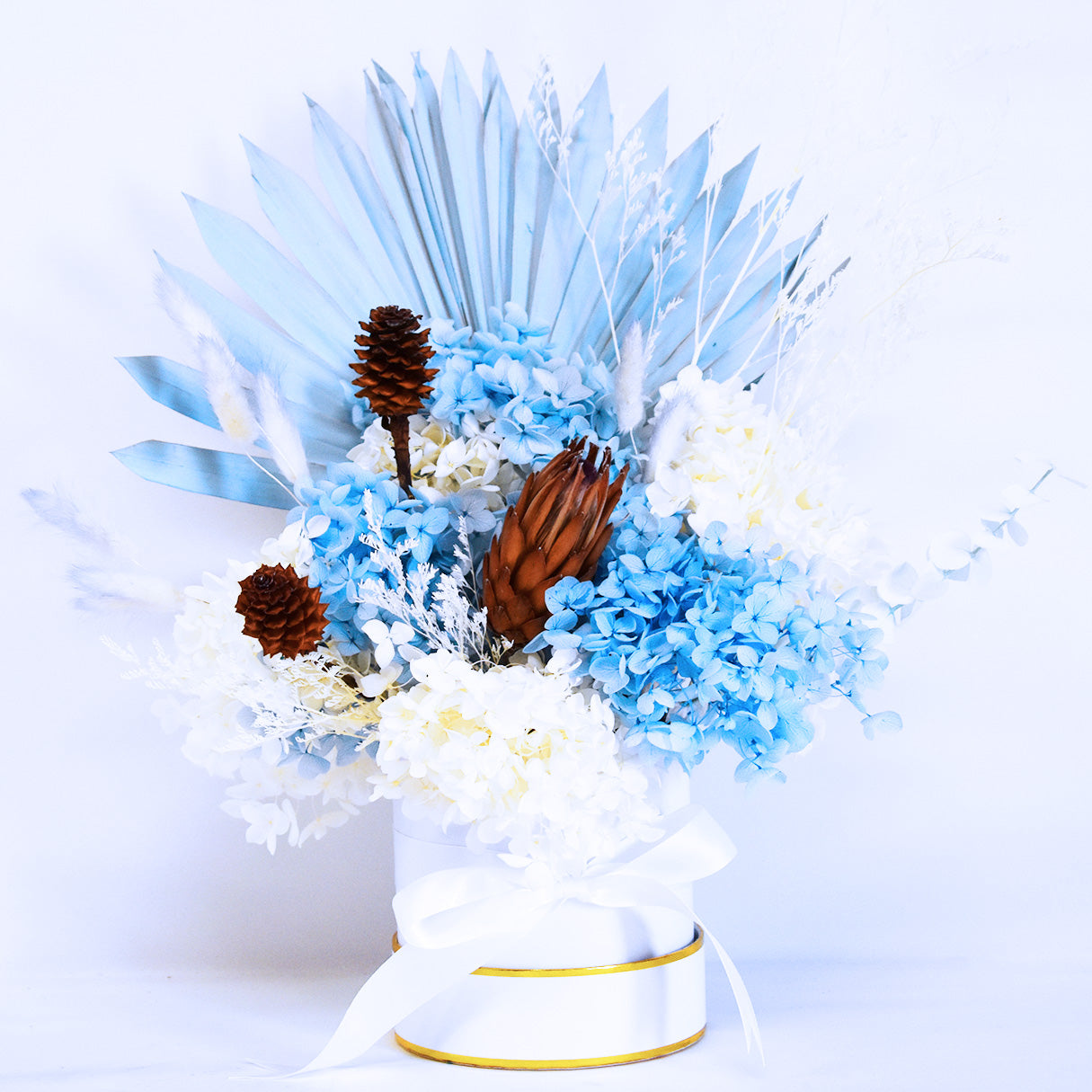 Forever Flowers - Sapphire Blue Hatbox