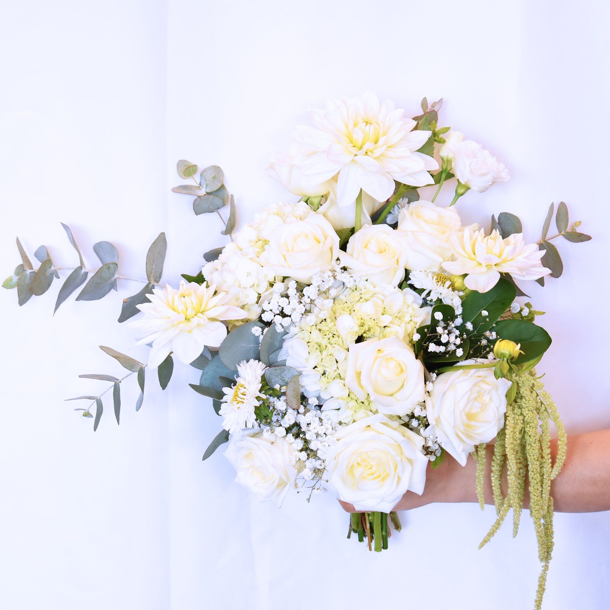 Pearly White Rose Wedding Bridal Bouquet