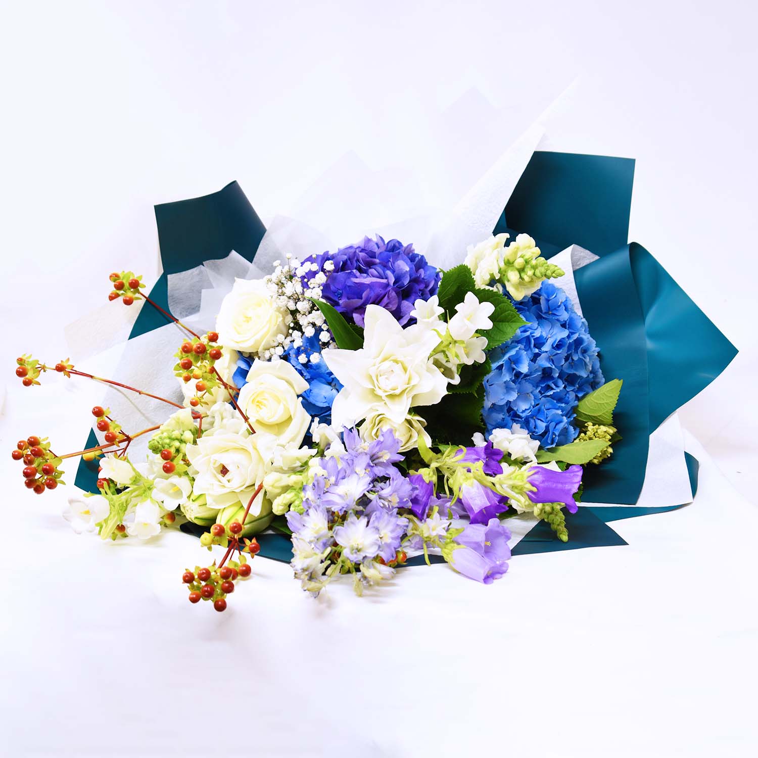 Seasonal Blue-Purple Graduation Bouquet