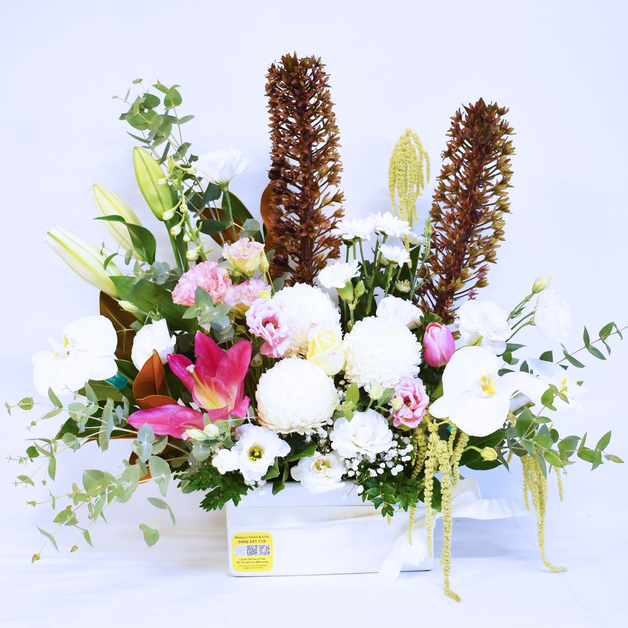 Florist's Premium Spring Blossoms + Ceramic Pot!