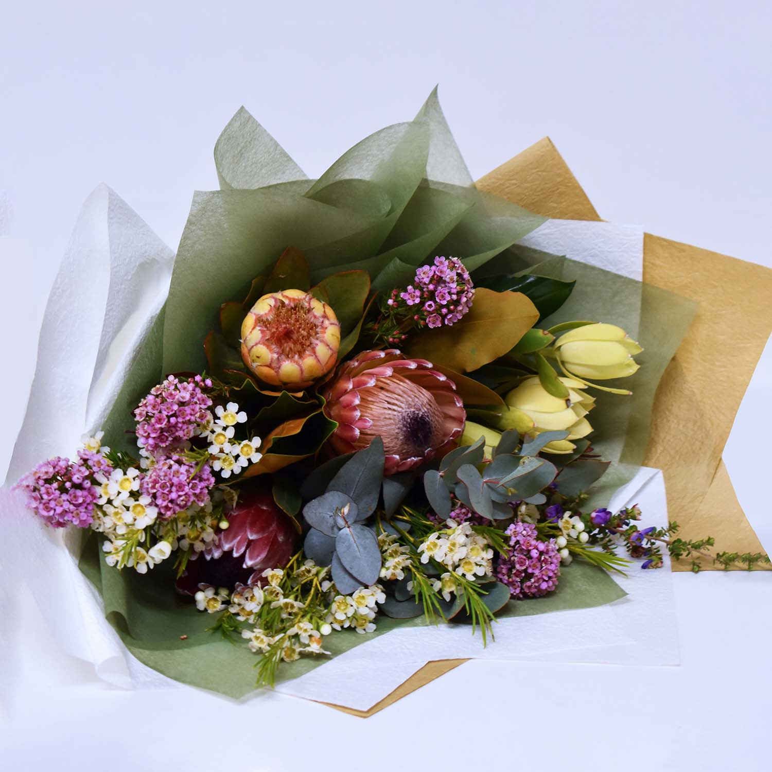 Small Golden Botanical Native Florals Bouquet