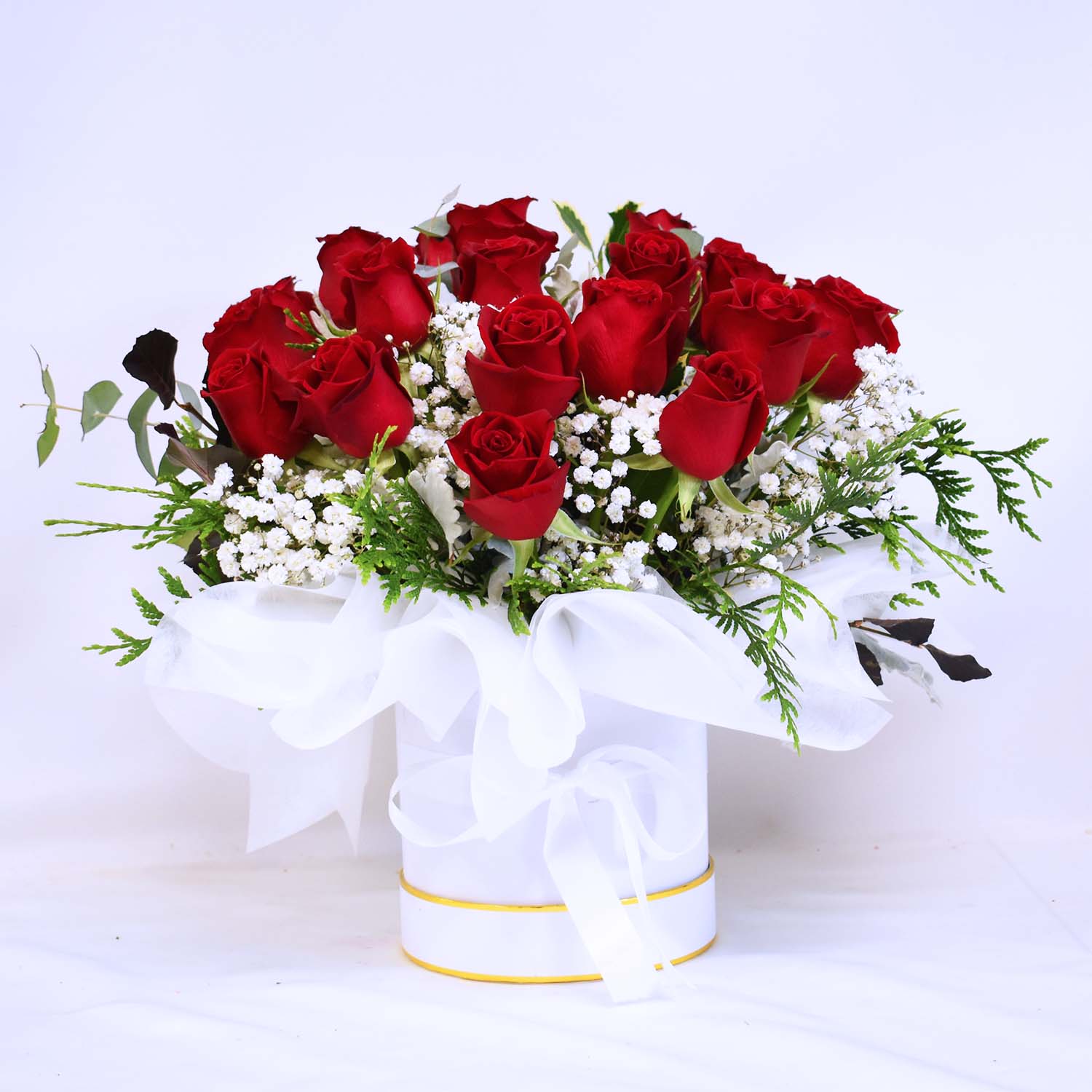 Valentine's Day Flowers - True Love Red Rose Hatbox