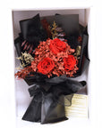 Valentine's Day Gifts - Petite Red Roses Dried Flower Black Bouquet | Dark Romance