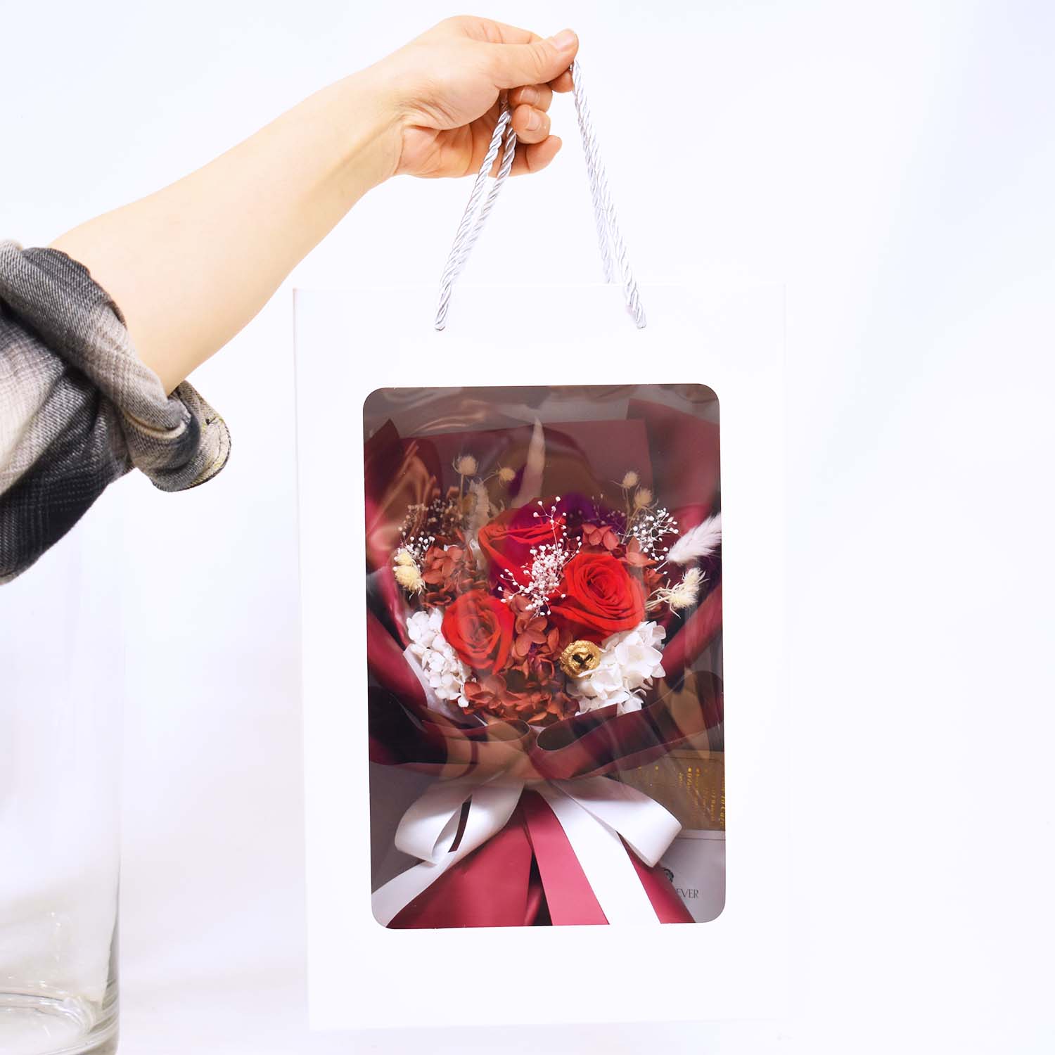 Valentine's Day Gifts - Petite Red Roses Dried Flower Bouquet