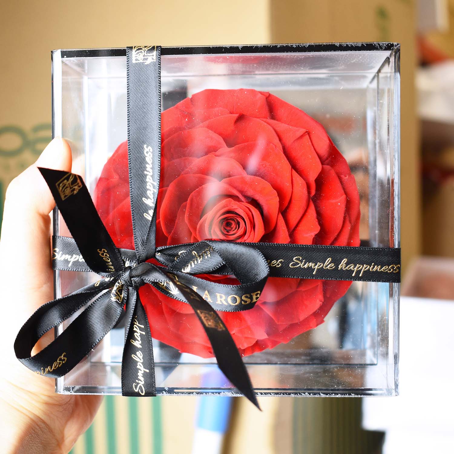 Valentine&#39;s Day Gifts - Everlasting Mirror Rose Glass Container