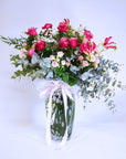 Deluxe Pink Rose Bouquet + Vase!