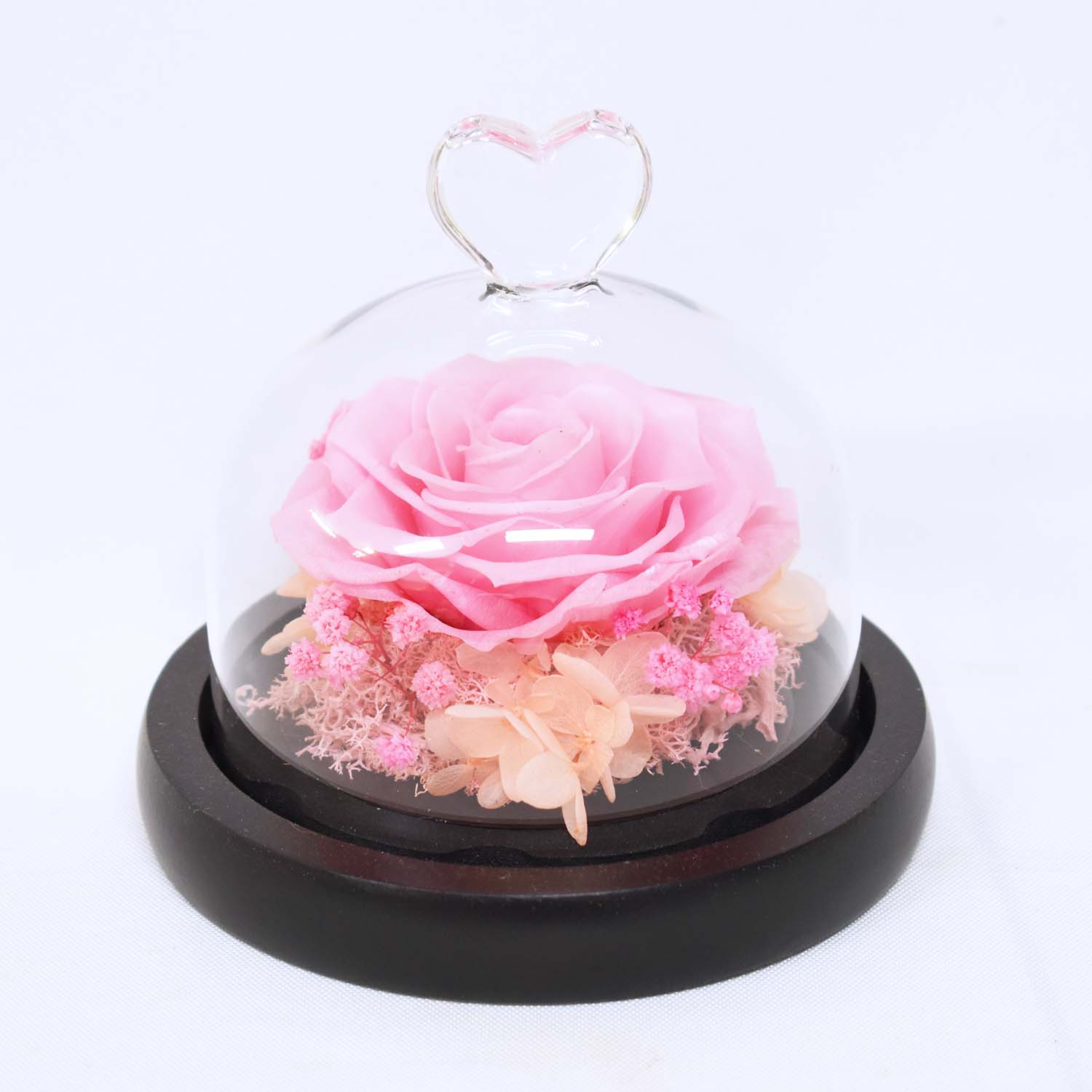 Valentine&#39;s Day Gifts - Everlasting Rose Heart Dome | Forever Rose Head Glass Orb - Pink or Blue