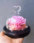 Valentine's Day Gifts - Everlasting Rose Heart Dome | Forever Rose Head Glass Orb - Pink or Blue