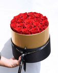 Valentine's Day Gifts - Everlasting Luxe Roses Gold Hatbox