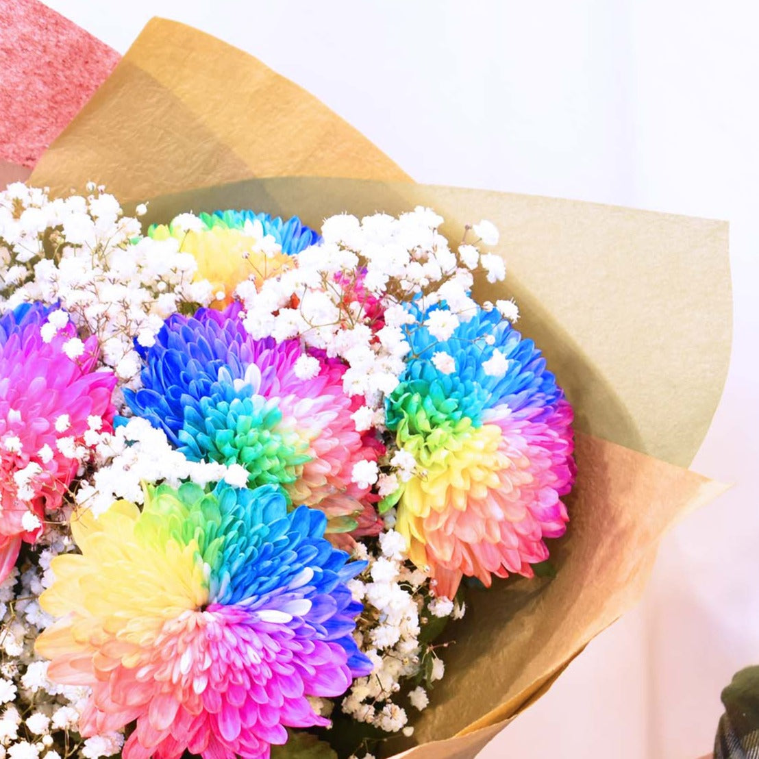 Rainbow Mum Flowers Bouquet