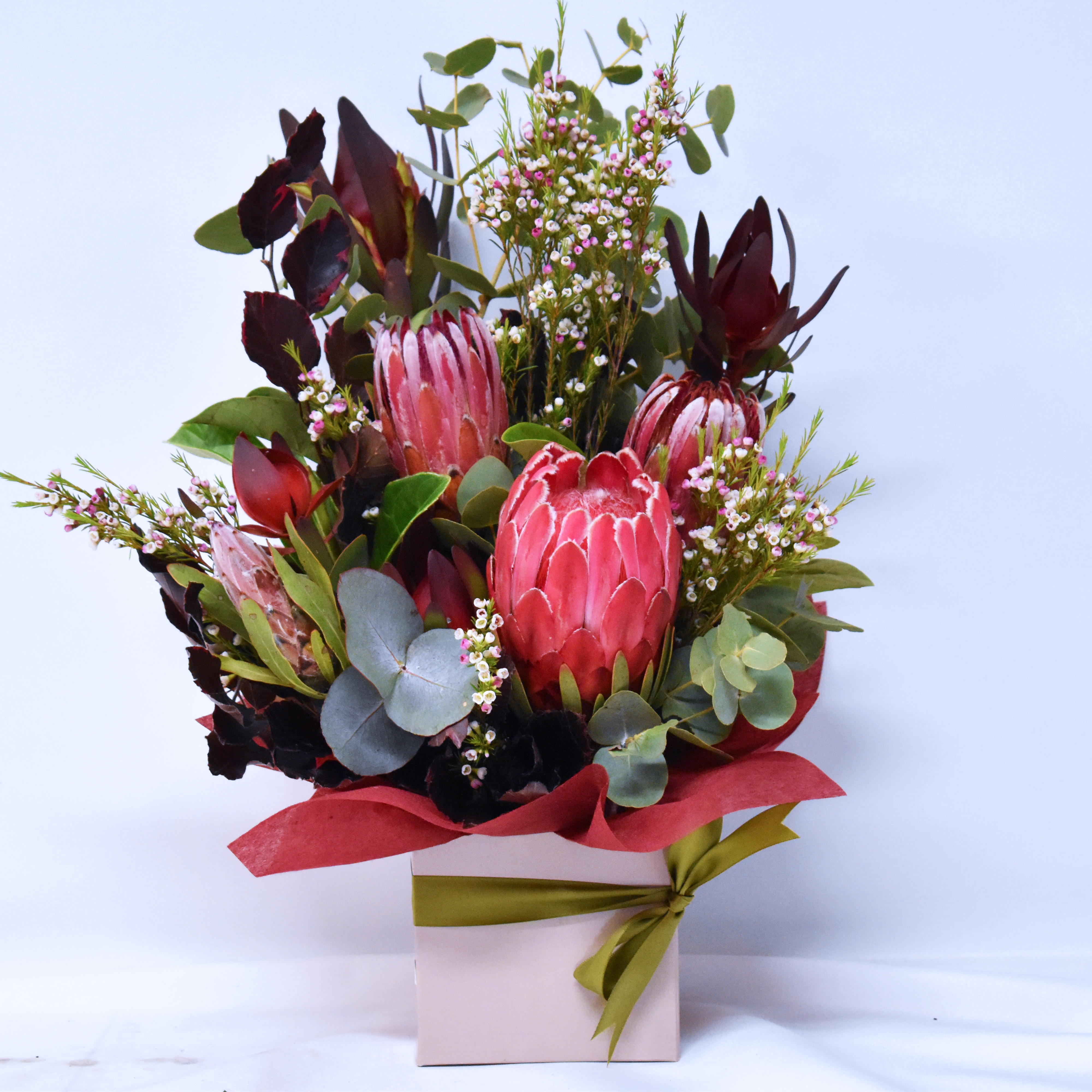 Maroon-Red Native Flowers Box