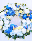 Deluxe Sacred Sapphire Sky Funeral Flower Wreath