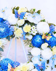 Deluxe Sacred Sapphire Sky Funeral Flower Wreath