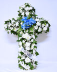 Blessed Ivy Blue Funeral Cross