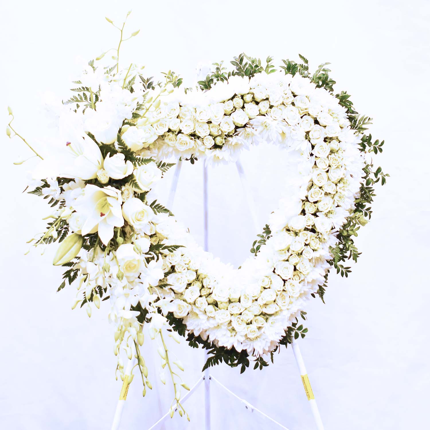 Pure Sympathy Funeral Flower Heart Wreath