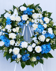 Sapphire Blue Sky Funeral Flower Wreath