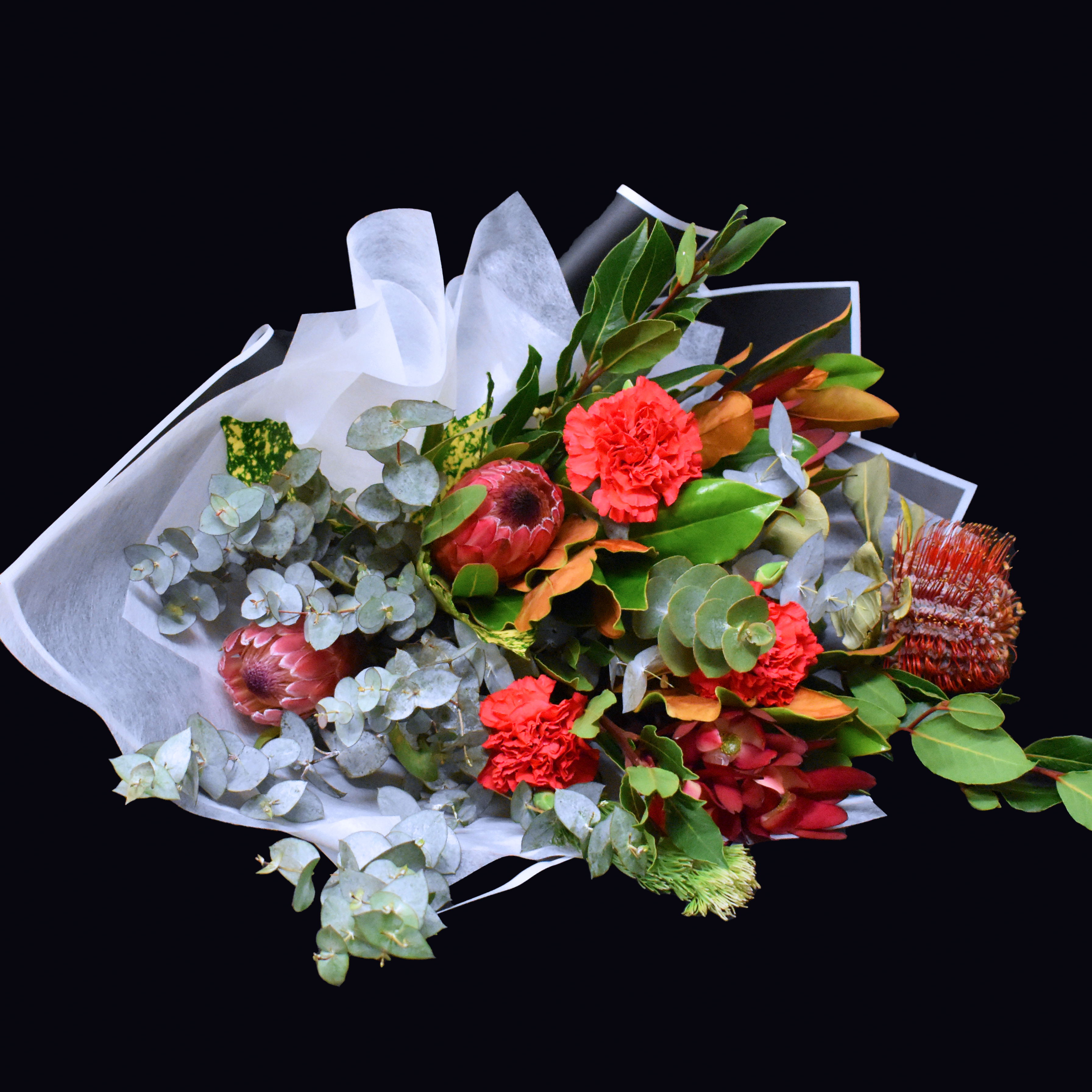 Maroon Native Carnation Flowers Bouquet (Standard)