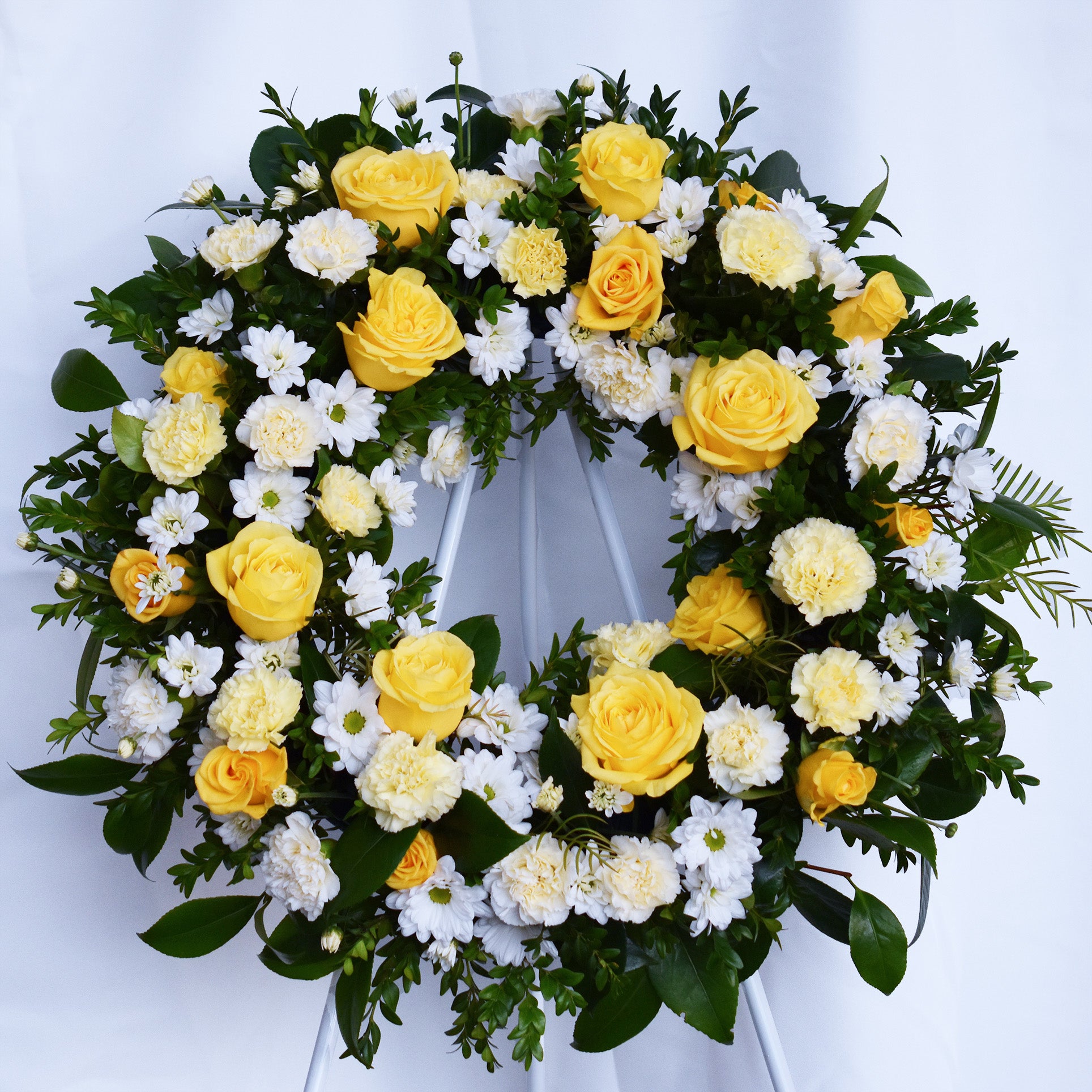 Lemon Cheesecake Funeral Flower Wreath