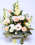 Soft Peach White Sympathy Flowers Box