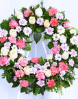 Raspberry Sorbet Funeral Flower Wreath
