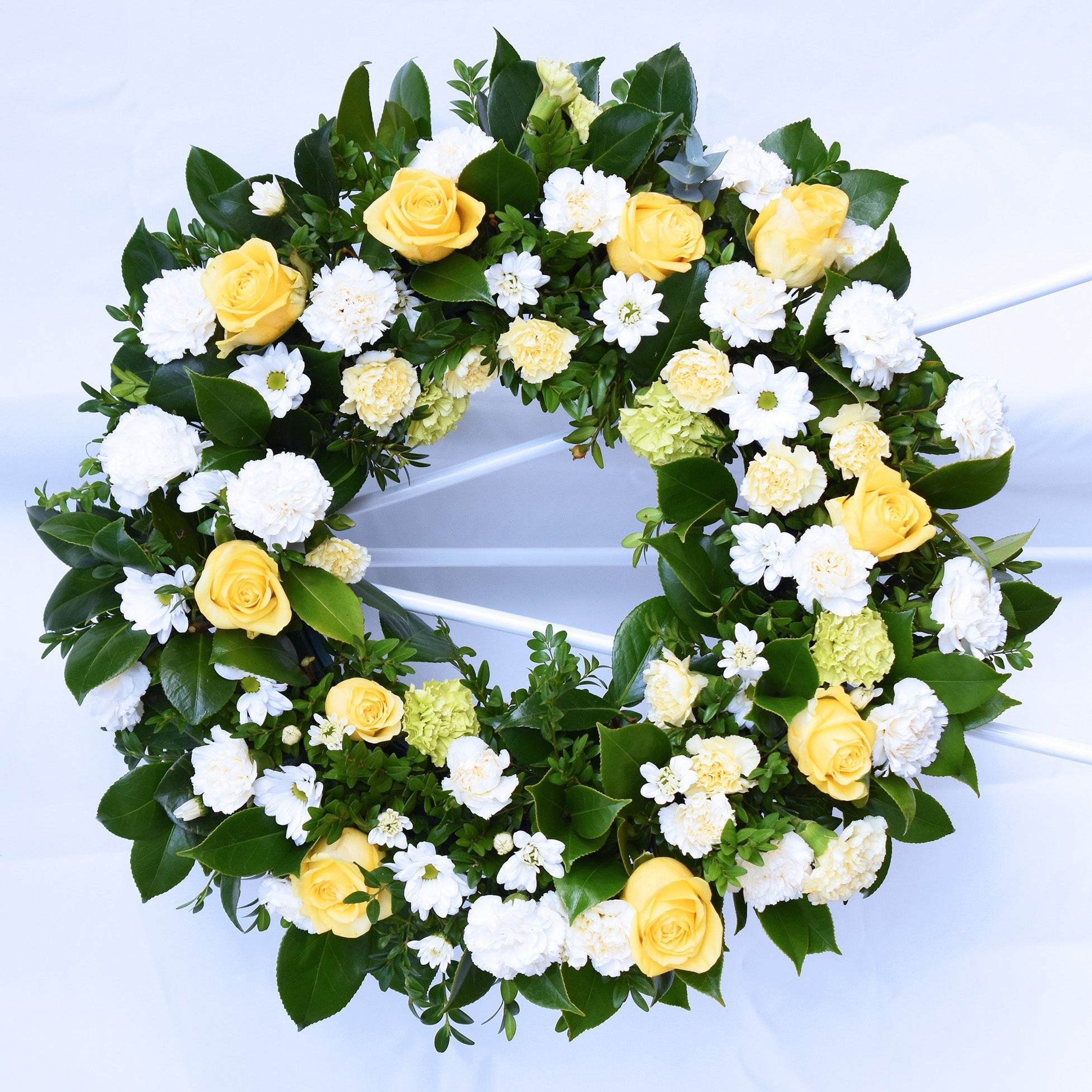 Lemon Cheesecake Funeral Flower Wreath