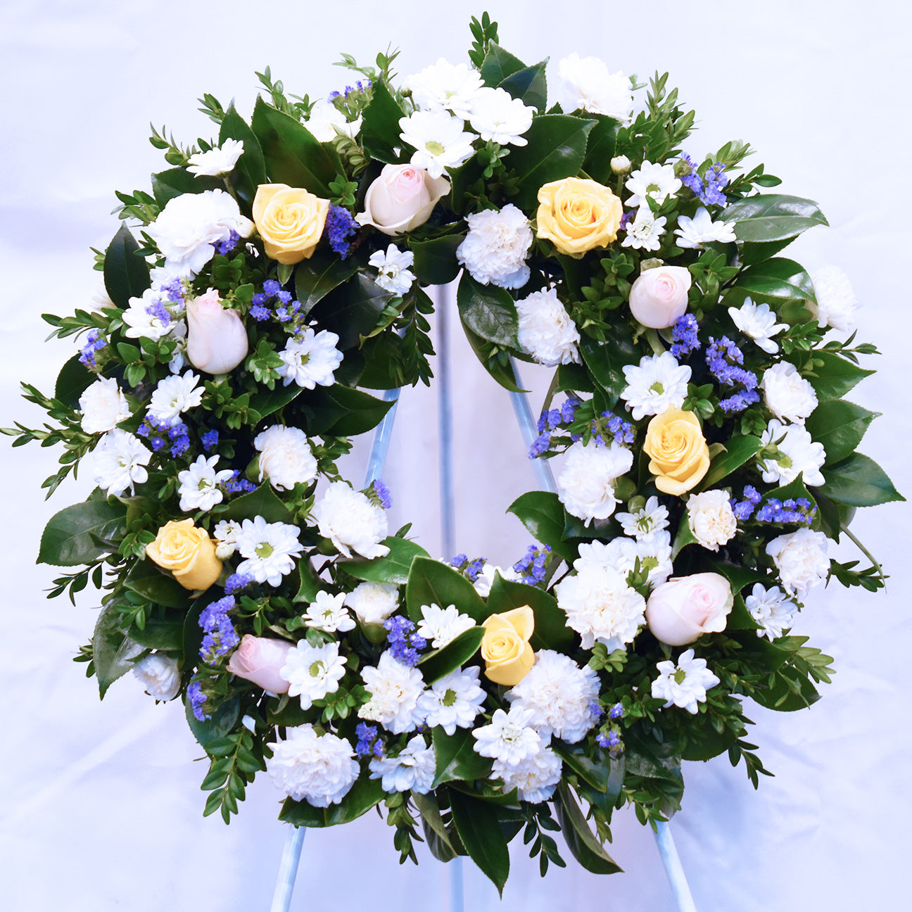Blueberry and Apricot Pie Funeral Flower Wreath