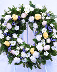Blueberry and Apricot Pie Funeral Flower Wreath
