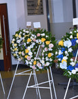 Renewal Lilies Funeral Flower Wreath