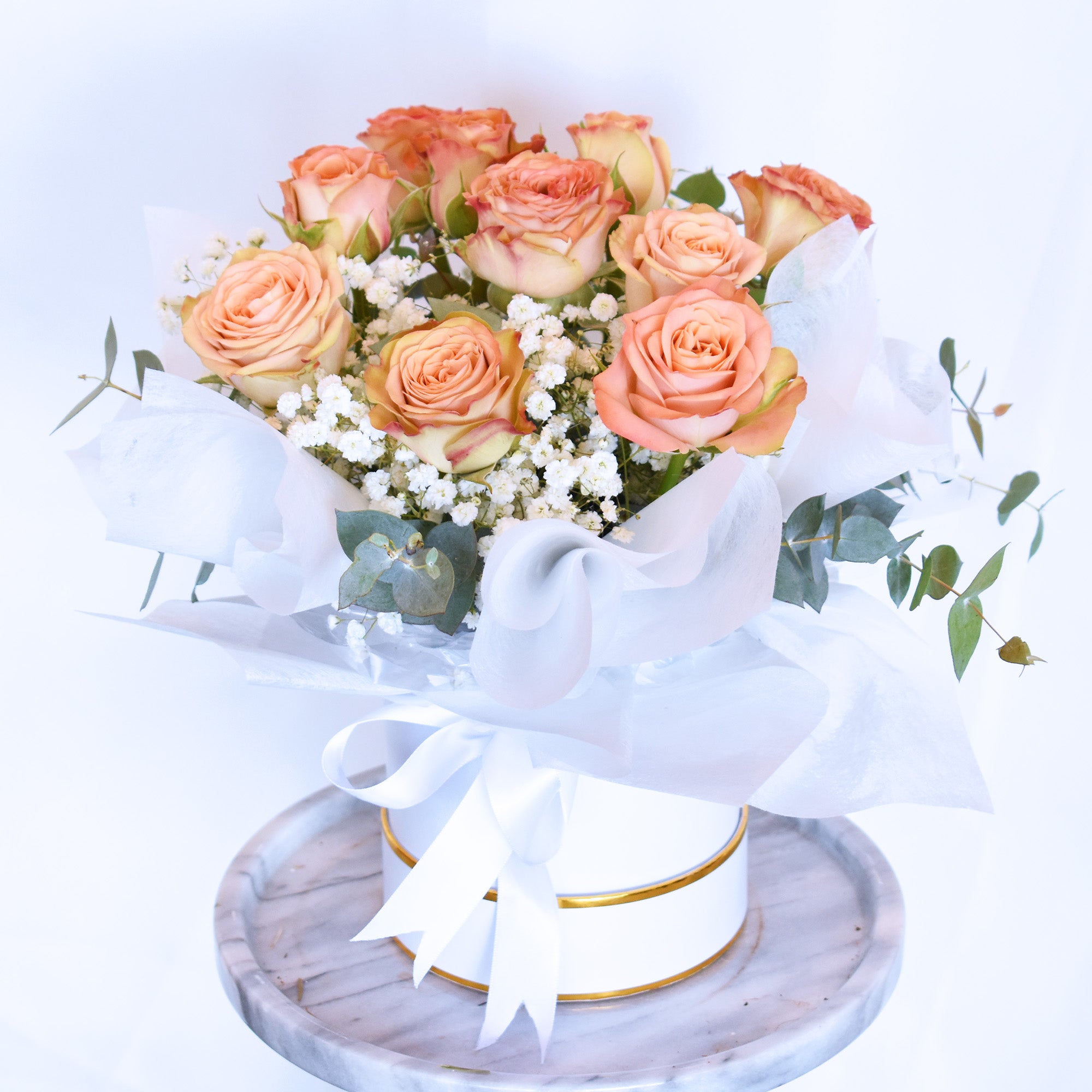 Valentine&#39;s Day Flowers - Toffee Rose Hatbox