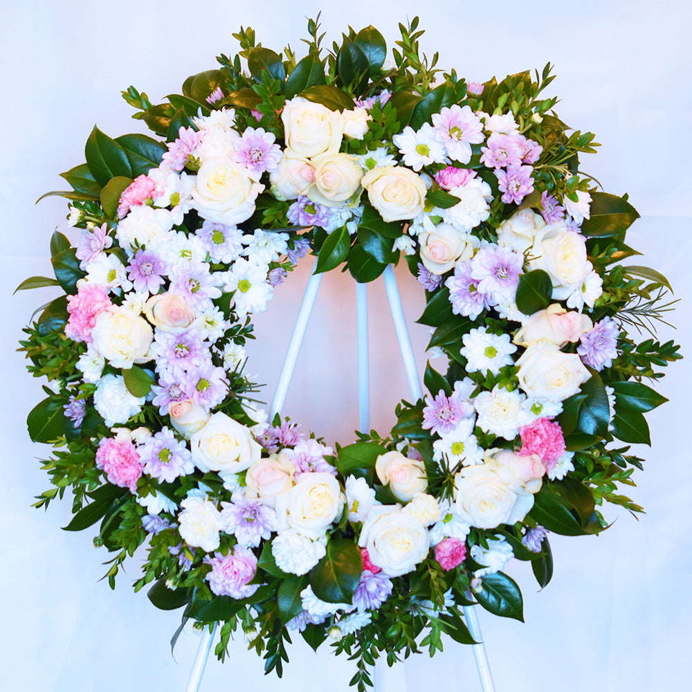 Same Day Flower Delivery Purple Funeral Flower Wreath Melissa's