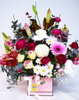 Pink & Burgundy Flowers Box