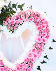 Pink Love Funeral Flower Heart Wreath