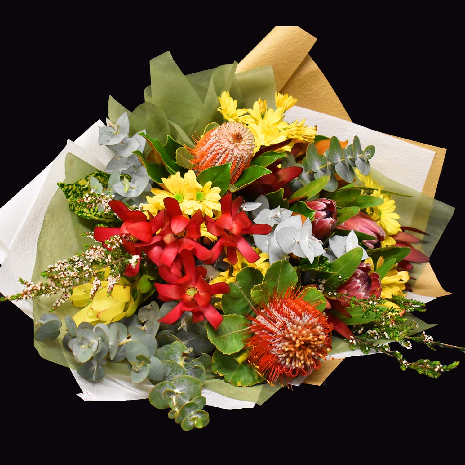 Medium Golden Botanical Native Florals Bouquet