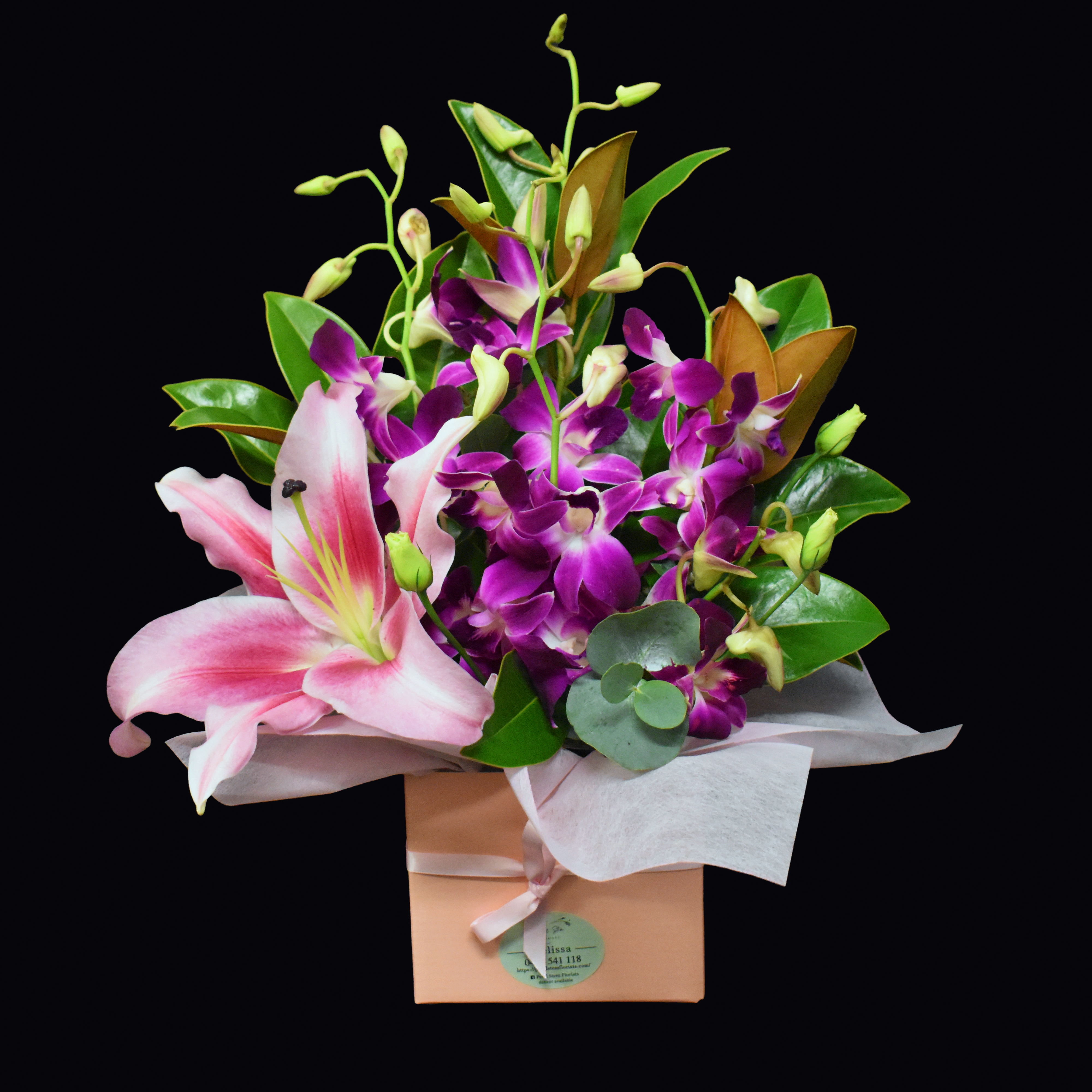 粉色新加坡兰花盒