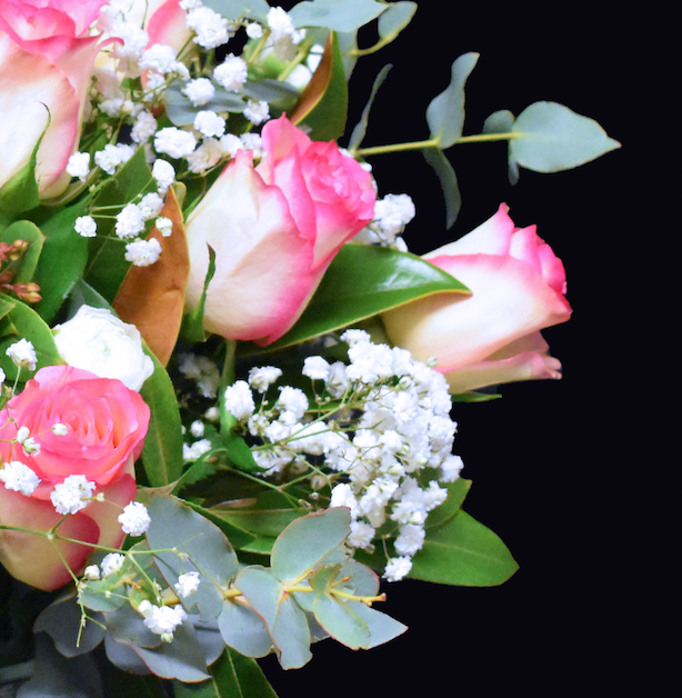 Standard Pink Roses Bouquet + Vase!