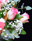Standard Pink Roses Bouquet + Vase!