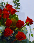 Valentine's Day Flowers - Deluxe Red Roses Bouquet + Vase!