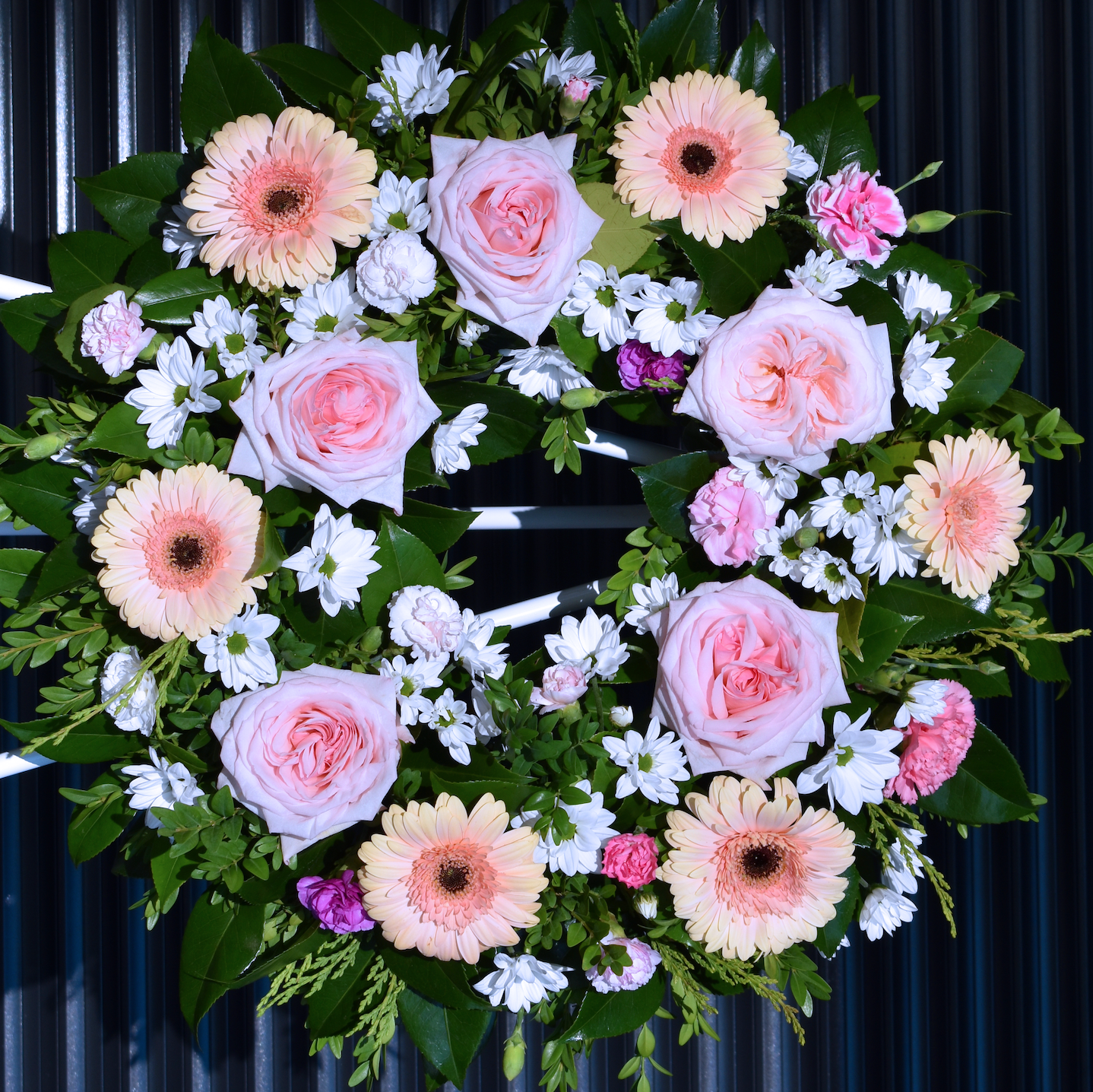 Pink Drink Funeral Flower Wreath