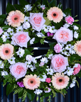 Pink Lemonade Funeral Flower Wreath
