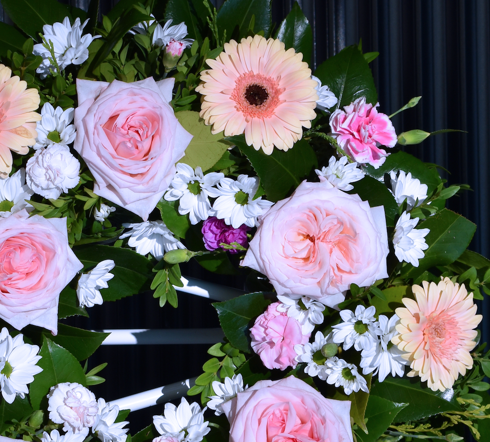 Pink Lemonade Funeral Flower Wreath