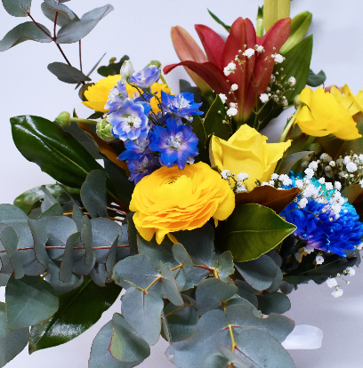 Sweet Blues Bouquet + Vase!