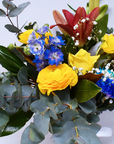 Small Sweet Blues Bouquet + Vase!