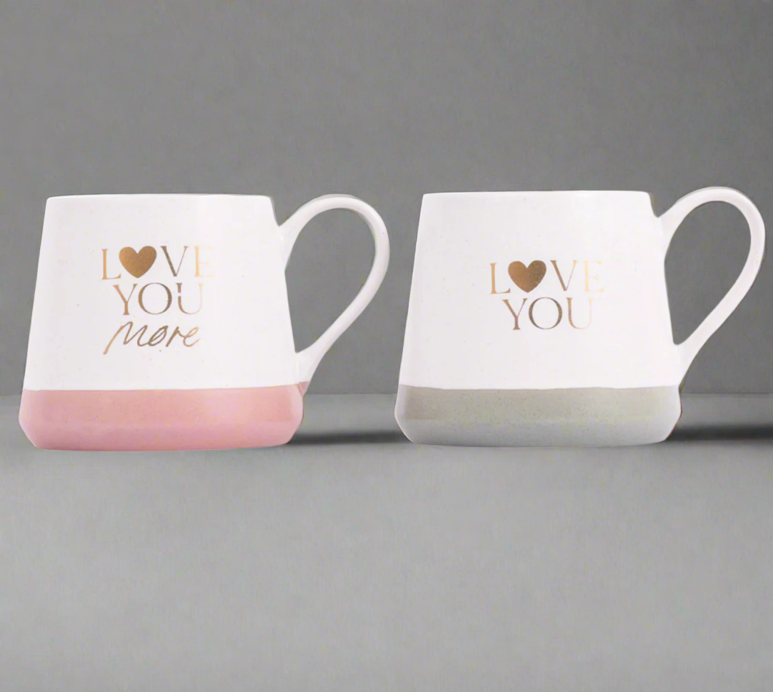 Romantic Couple Cups - Couple Mug Set | Mr &amp; Mrs - Love You &amp; Love You More - Wifey &amp; Hubby