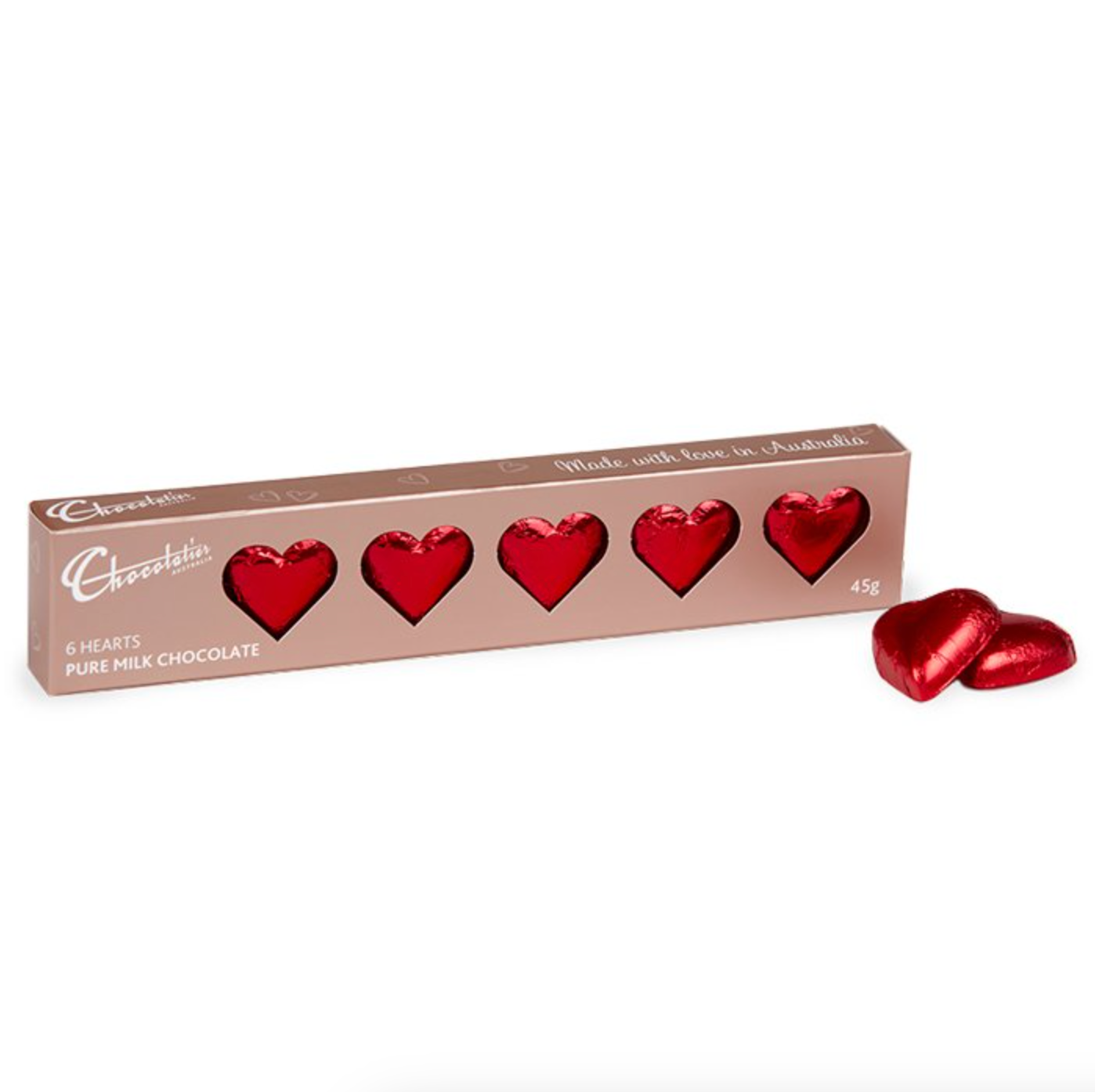 Milk Chocolate Hearts Gift Box 6 Pack