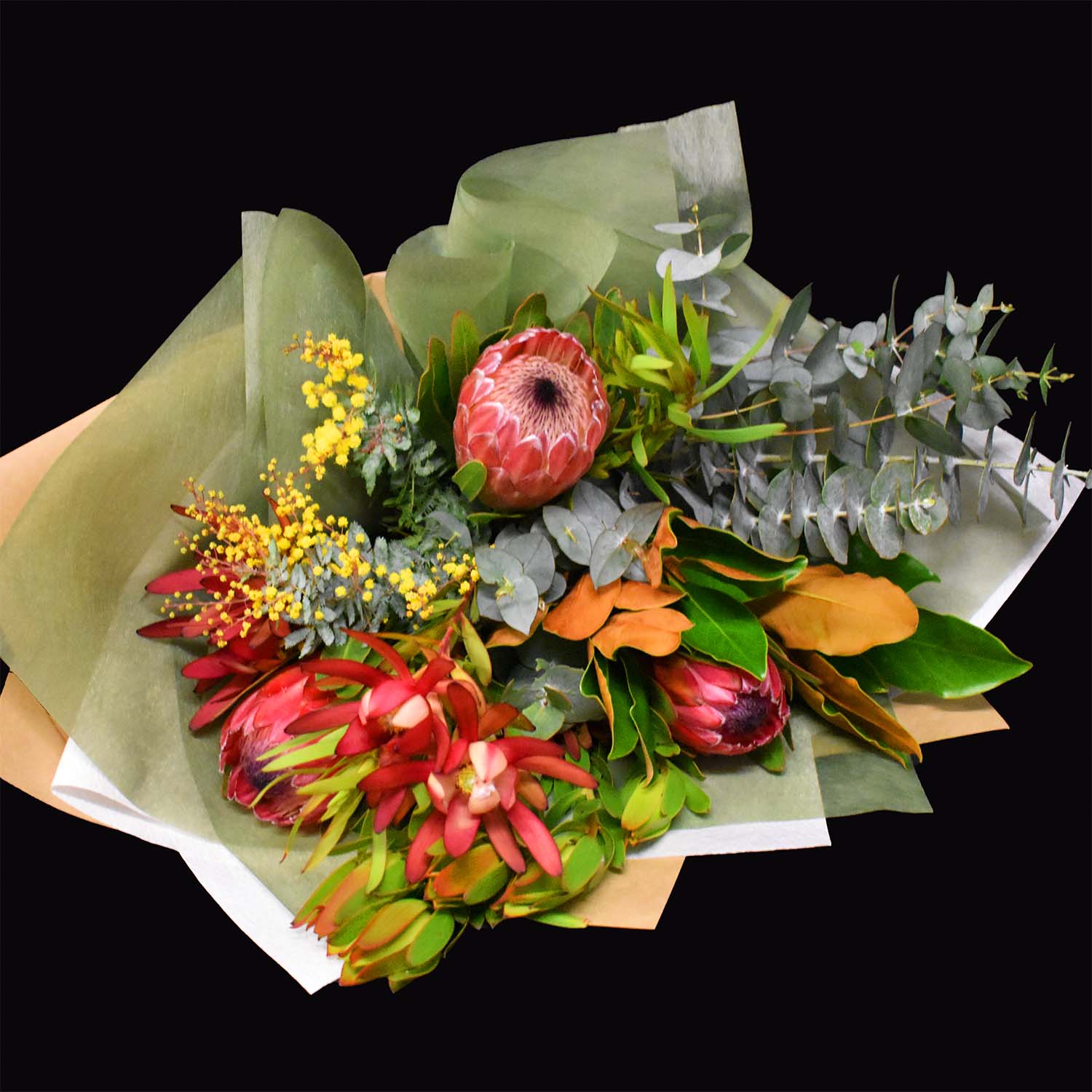 Small Golden Botanical Native Florals Bouquet