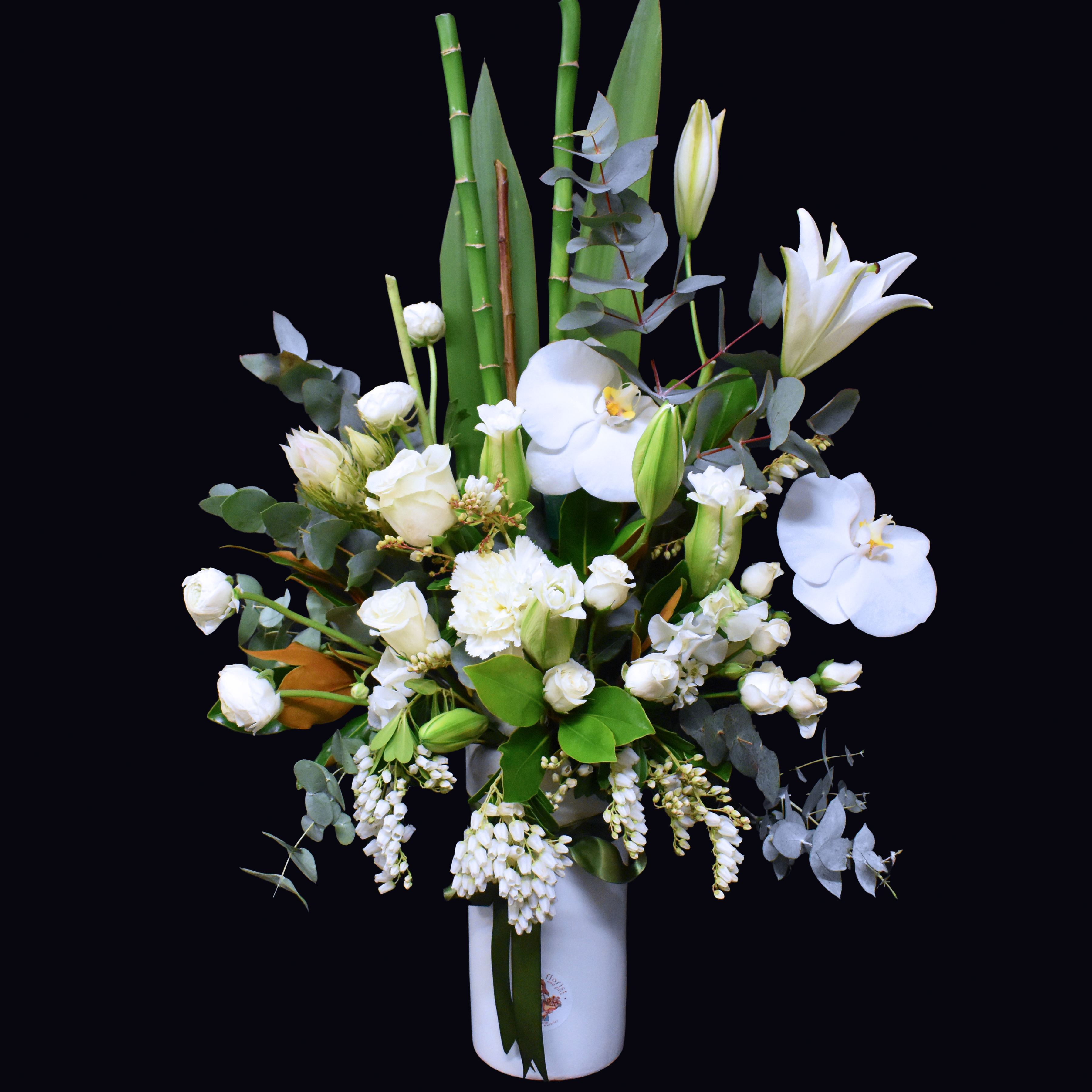 Wintry White Wonderland Bouquet + Vase!