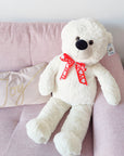 White Love Buddy Bear with Red Bow (86cm)