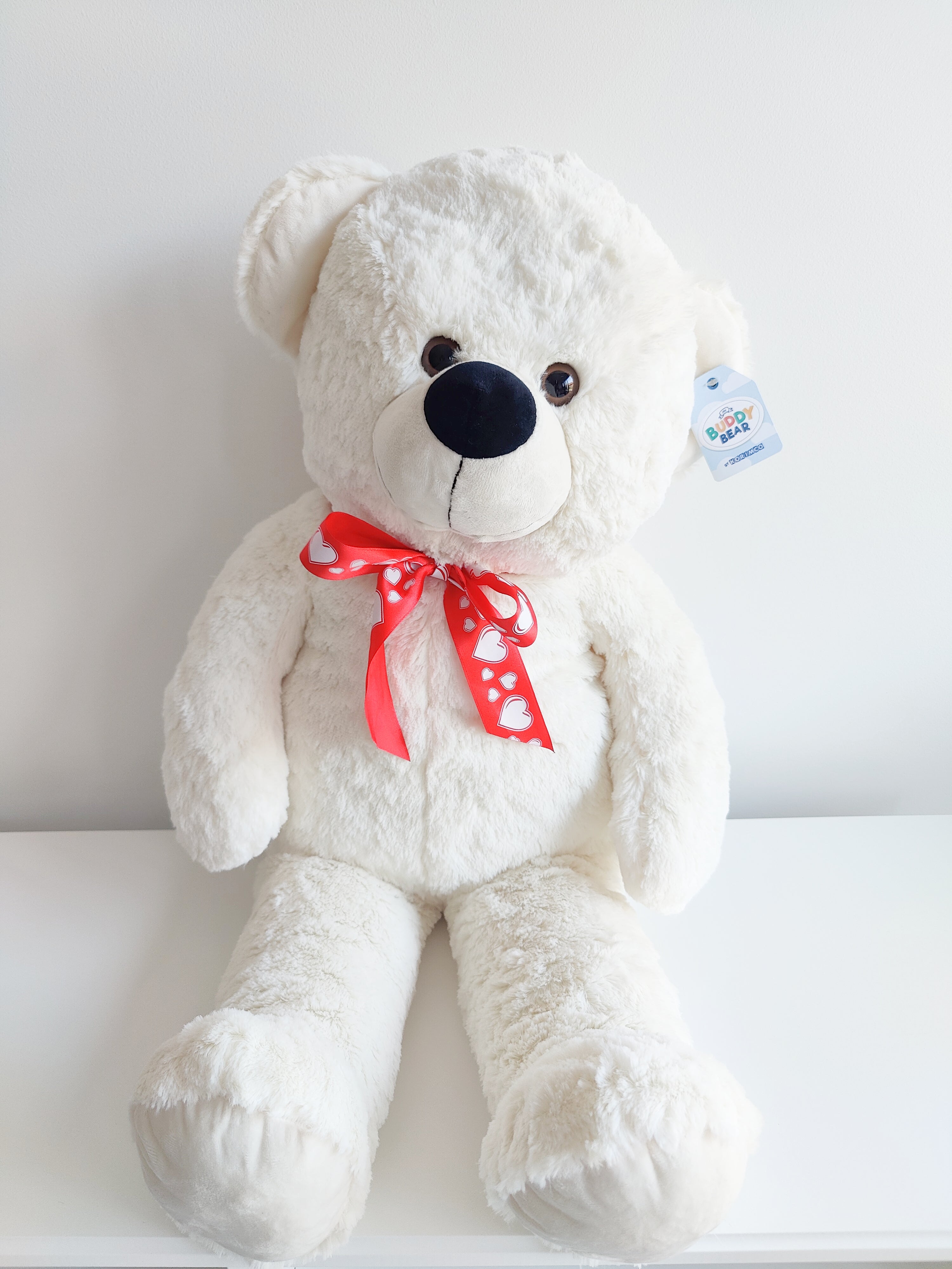 红色蝴蝶结白色Love Buddy熊（86厘米）